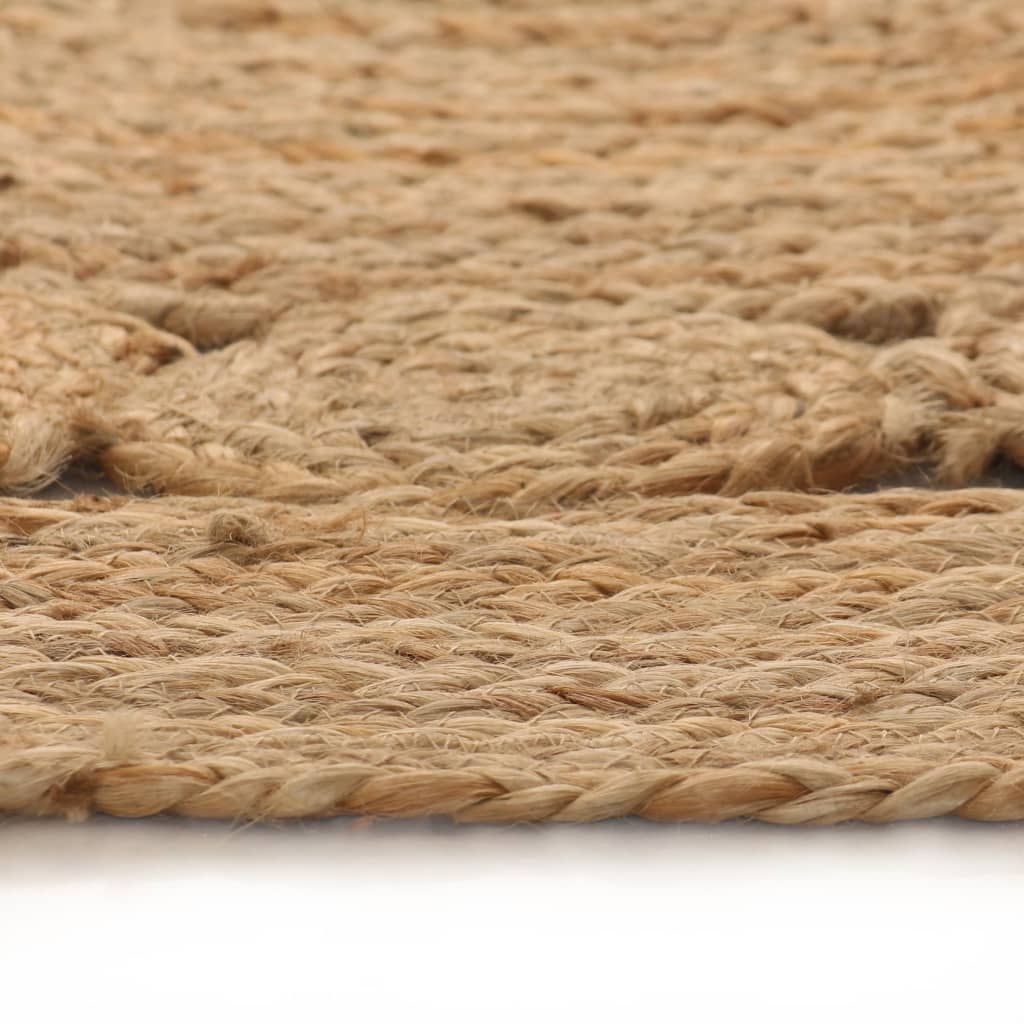 Vidaxl Teppich mit Design um 120 cm geflochtene Jute