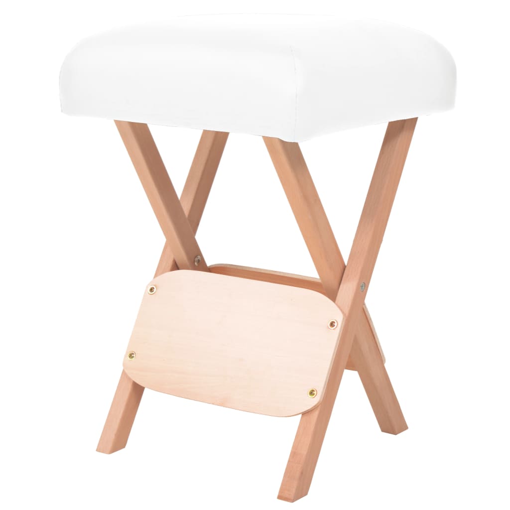 Vidaxl -Massagehock mit 12 cm dicker Sitz und 2 Bolstern, die weiß falten