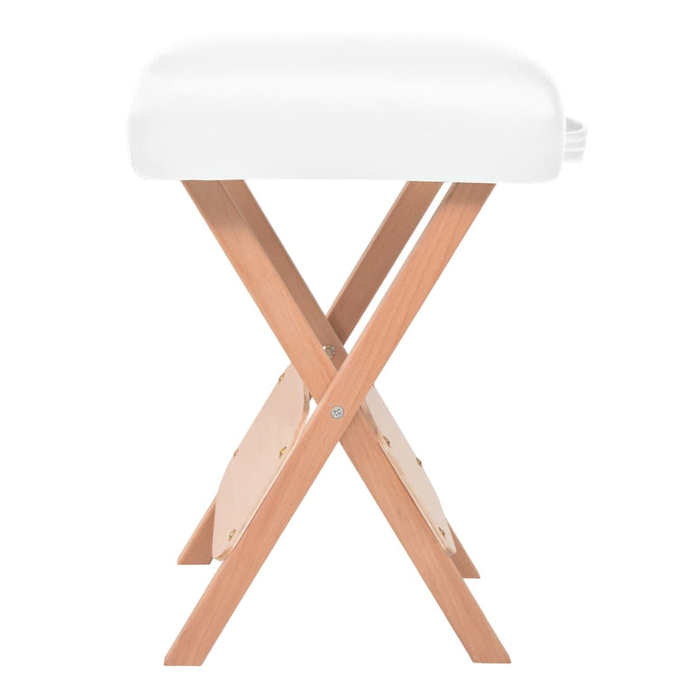 Vidaxl -Massagehock mit 12 cm dicker Sitz und 2 Bolstern, die weiß falten