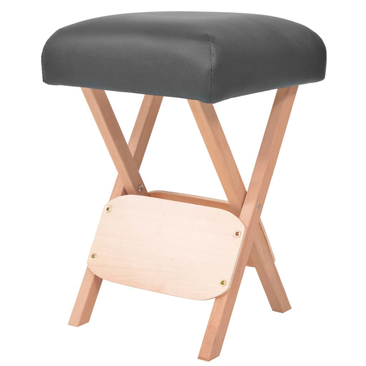 Vidaxl -Massagehocker mit 12 cm dicker Sitzklappschwarz schwarz