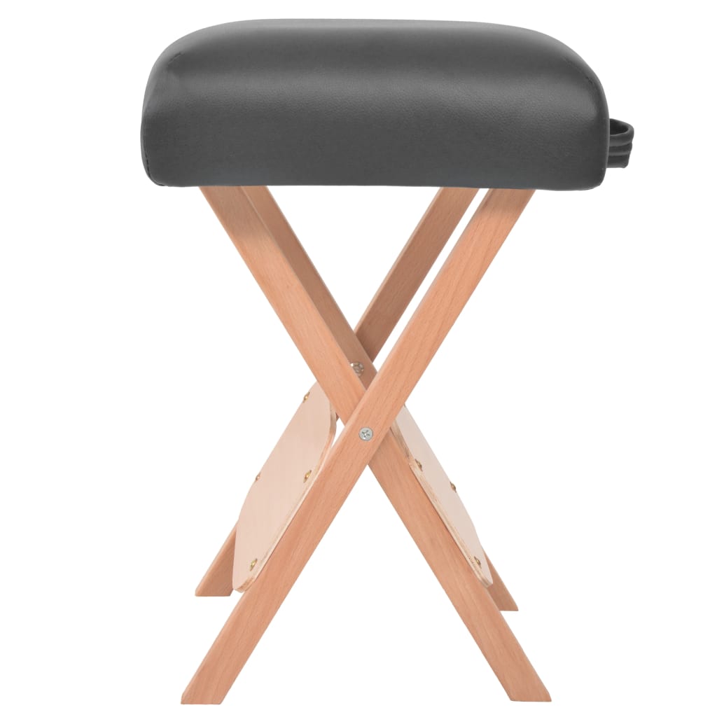 Vidaxl -Massagehocker mit 12 cm dicker Sitzklappschwarz schwarz