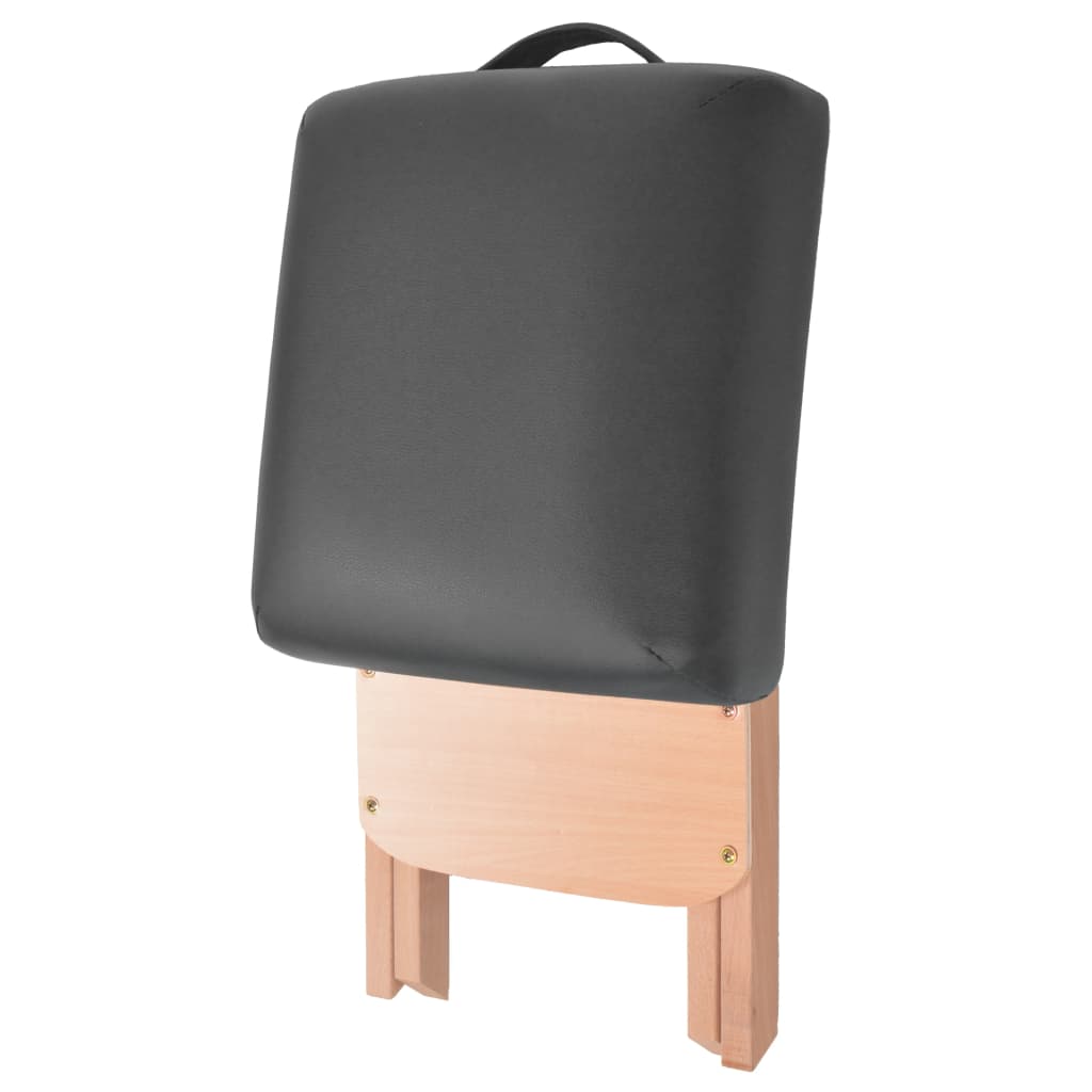 Vidaxl -Massagehocker mit 12 cm dicker Sitzklappschwarz schwarz