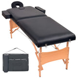 Vidaxl -Massage -Tabelle zusammenklappbar 2 Zonen 10 cm dick schwarz - afbeelding 1