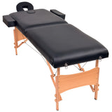 Vidaxl -Massage -Tabelle zusammenklappbar 2 Zonen 10 cm dick schwarz - afbeelding 2