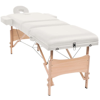 Vidaxl Massage Tabletten Kurbel falten 3 Zonen 10 cm dickes Weiß