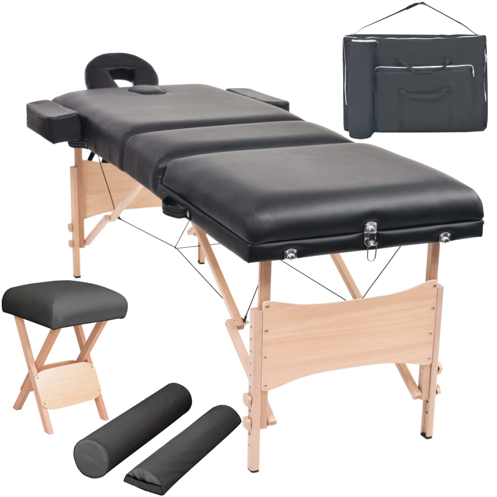 Vidaxl Massage Tabletten Kurbel falten 3 Zonen 10 cm dickes Weiß