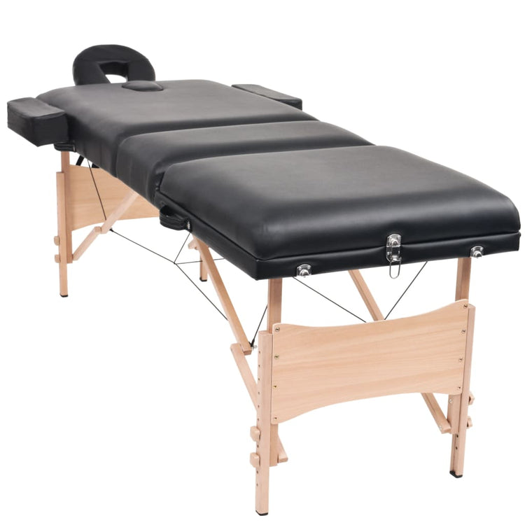 Vidaxl Massage Tabletten Kurbel falten 3 Zonen 10 cm dickes Weiß