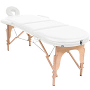 VIDAXL -Massage -Tabelle zusammenklappbar 4 cm dick mit 2 Bolstern ovales Weiß - afbeelding 2