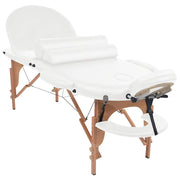 VIDAXL -Massage -Tabelle zusammenklappbar 4 cm dick mit 2 Bolstern ovales Weiß - afbeelding 3