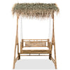 Vidaxl Swing Bank mit Palmblättern 2-Sitzer 202 cm Bambus
