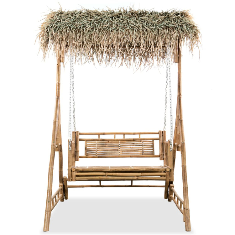 Vidaxl Swing Bank mit Palmblättern 2-Sitzer 202 cm Bambus