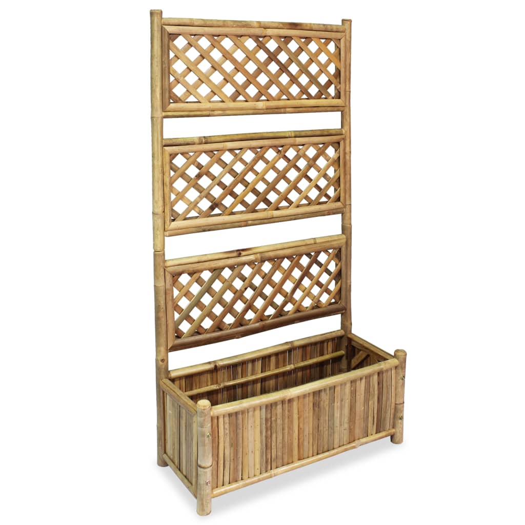 Vidaxl -Pflanzer mit einem Rack 70 cm Bambus angehoben