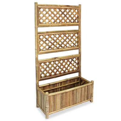 Vidaxl -Pflanzer mit einem Rack 70 cm Bambus angehoben