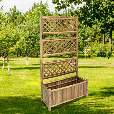 Vidaxl -Pflanzer mit einem Rack 70 cm Bambus angehoben