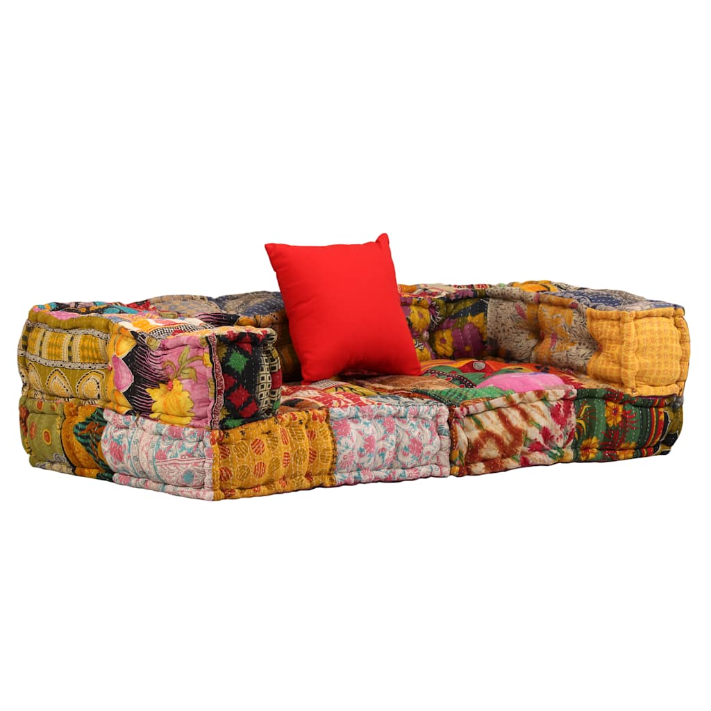 Vidaxl Pouf Pinzits Modular Fabric Patchwork