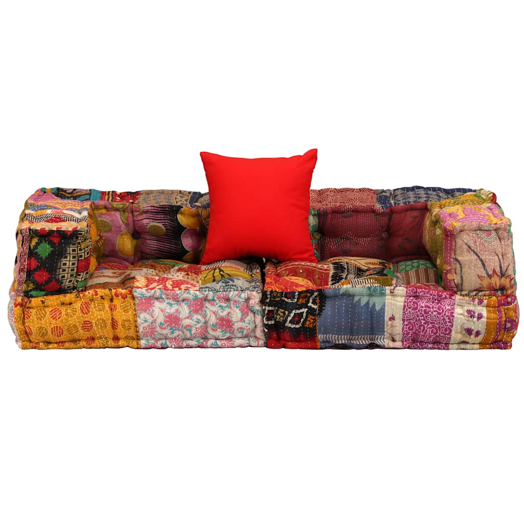 Vidaxl Pouf Pinzits Modular Fabric Patchwork
