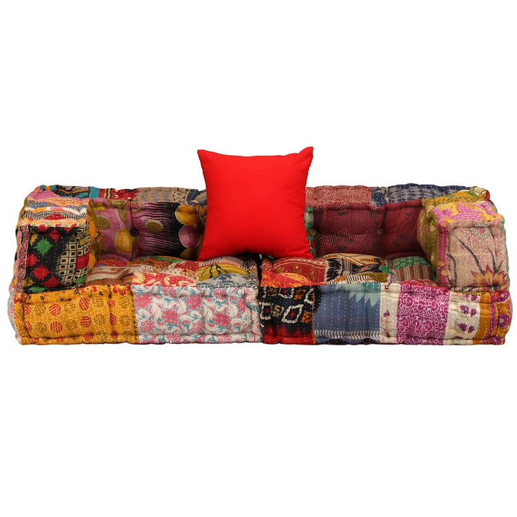 Vidaxl Pouf Pinzits Modular Fabric Patchwork