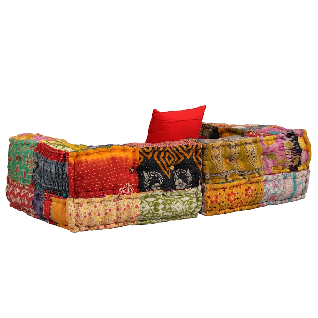 Vidaxl Pouf Pinzits Modular Fabric Patchwork