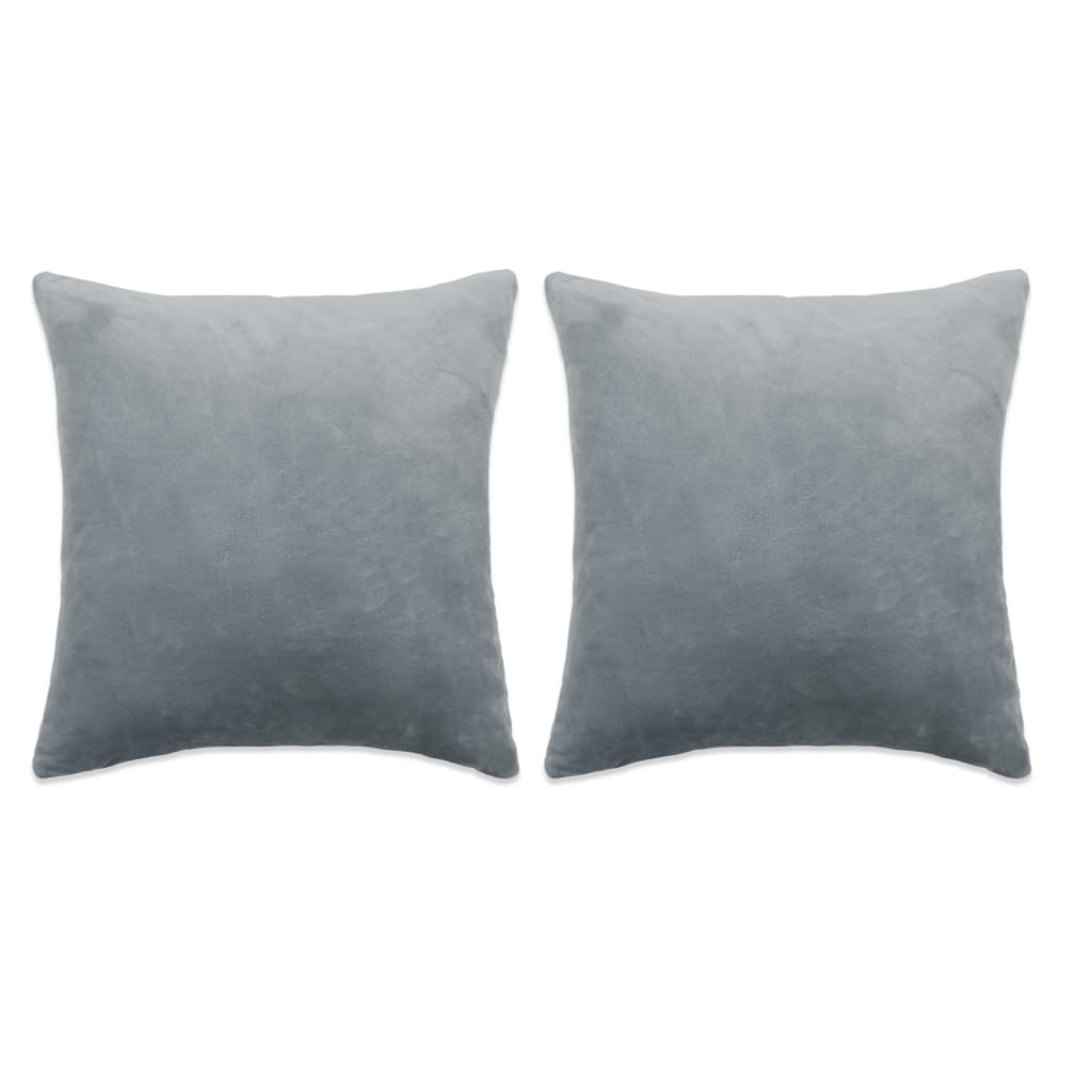 Vidaxl 2-teiliger dekoratives Kissenset 45x45 cm Stoff grau