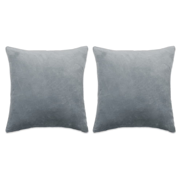 Vidaxl 2-teiliger dekoratives Kissenset 45x45 cm Stoff grau