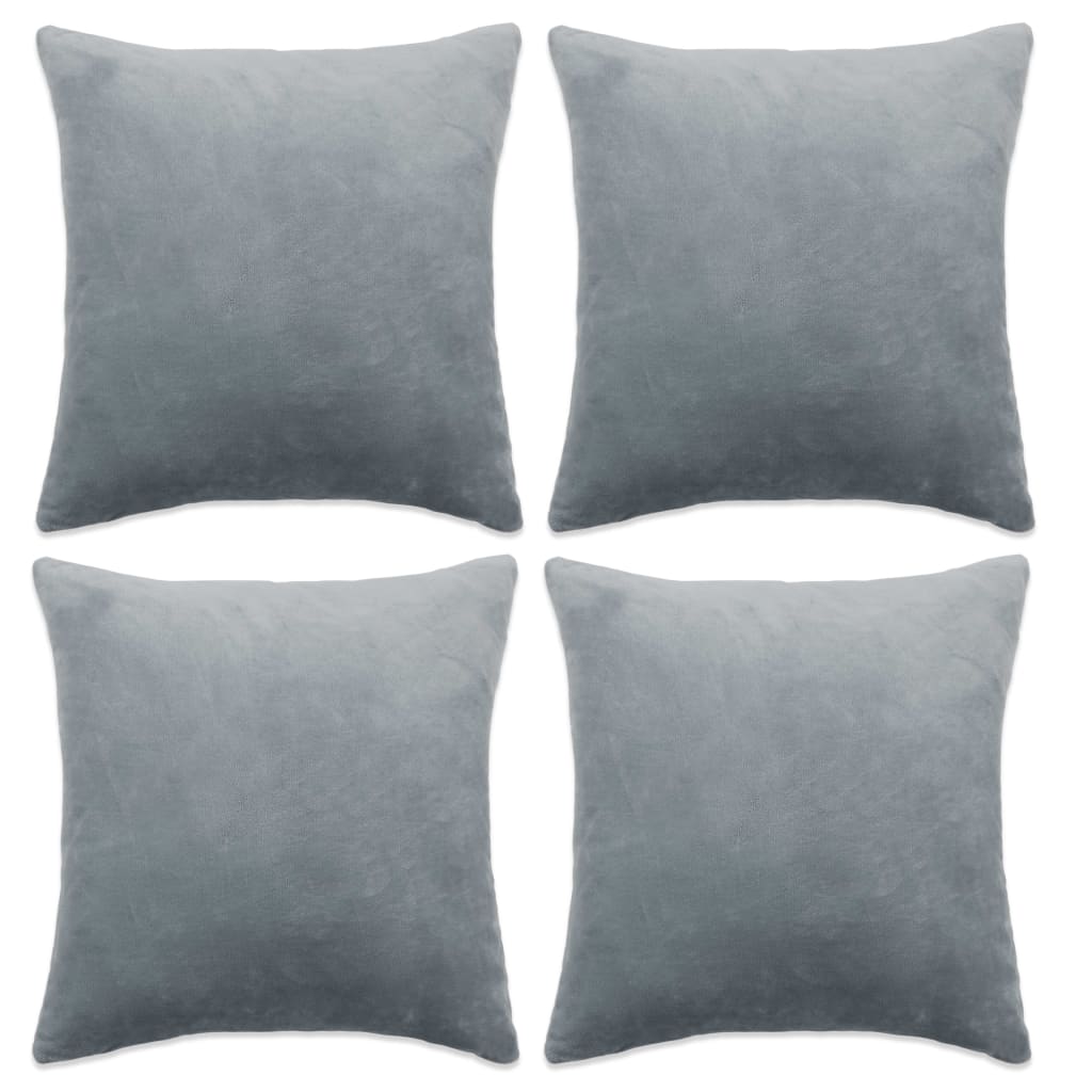 Vidaxl -Kissenbezüge 4 PCs 40x40 cm Stoffgrau grau