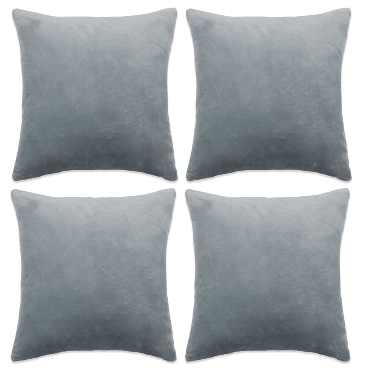 Vidaxl -Kissenbezüge 4 PCs 40x40 cm Stoffgrau grau