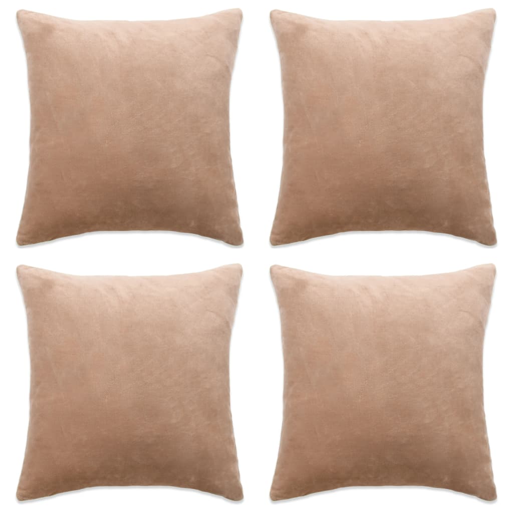 Vidaxl -Kissenbezüge 4 ST 80x80 cm Stoff Beige