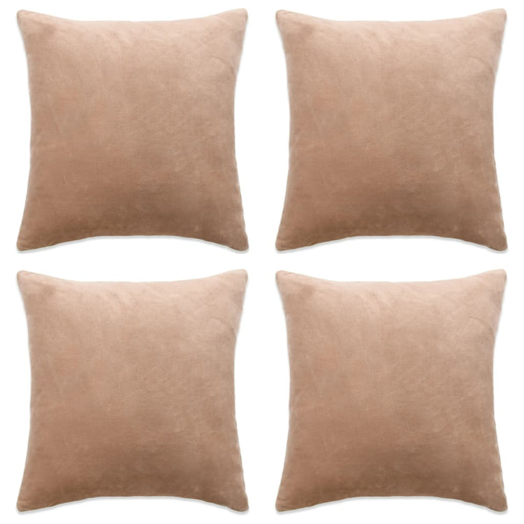 Vidaxl -Kissenbezüge 4 ST 80x80 cm Stoff Beige