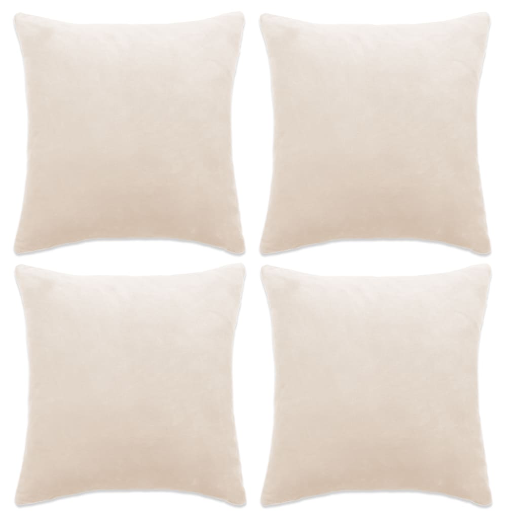 Vidaxl -Kissenbezüge 4 ST 40x40 cm Stoff gebrochen weiß