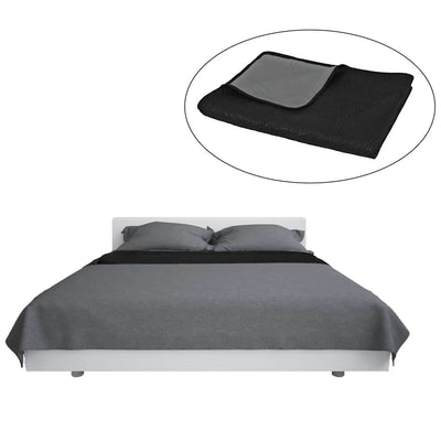 VIDAXL BETSPREAD DOPLET 230X260 CM Quilt Grau und Schwarz