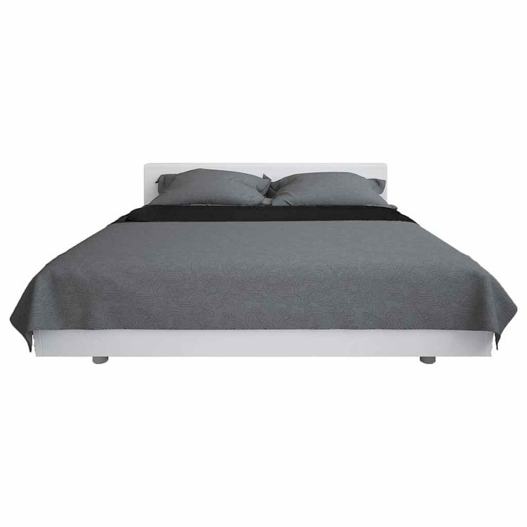 VIDAXL BETSPREAD DOPLET 230X260 CM Quilt Grau und Schwarz