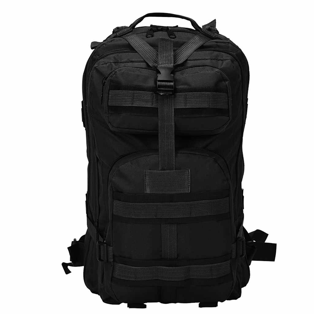 Vidaxl Rucksack Armee Stil 50 l Schwarz