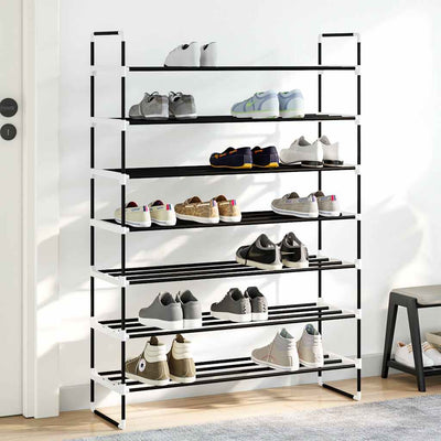 Vidaxl -Schuhregal mit 7 Regalen aus Metall und Plastikschwarz