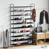 Vidaxl -Schuhregal mit 10 Regalen aus Metall und unbedecktem Stoff schwarz