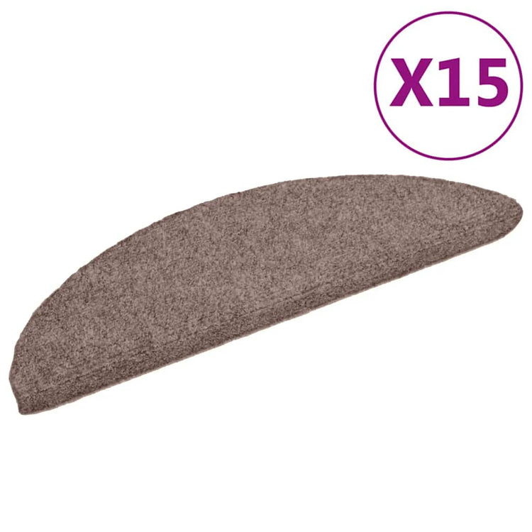 Vidaxl Treppenmatten Selbstadhäsiv 56x17x3 cm Nadel braun 15 Sts