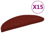 Vidaxl Treppenmatten Selbstadhäsiv 56x17x3 cm Nadel rot 15 STs - afbeelding 2