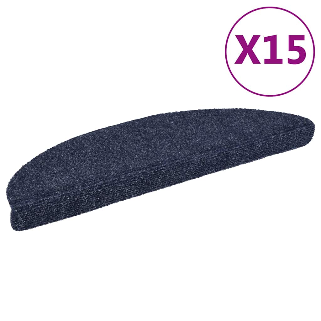 Vidaxl Treppenmatte Selbstadhäsiv 56x17x3 cm Nadel Blau 15 PCs