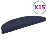 Vidaxl Treppenmatte Selbstadhäsiv 56x17x3 cm Nadel Blau 15 PCs - afbeelding 2