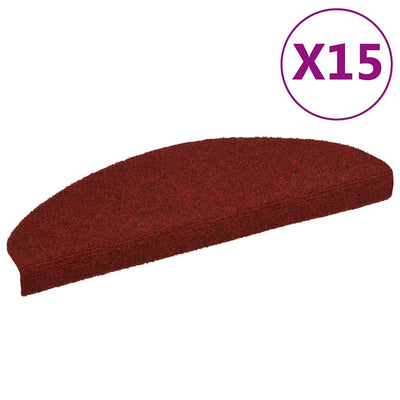 Vidaxl Treppenmatten Selbstadhäsiv 65x21x4 cm Nadel rot 15 STs