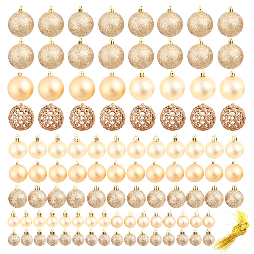Vidaxl 100-teilige Weihnachtskugel Set 3 4 6 cm Roségoldfarbe
