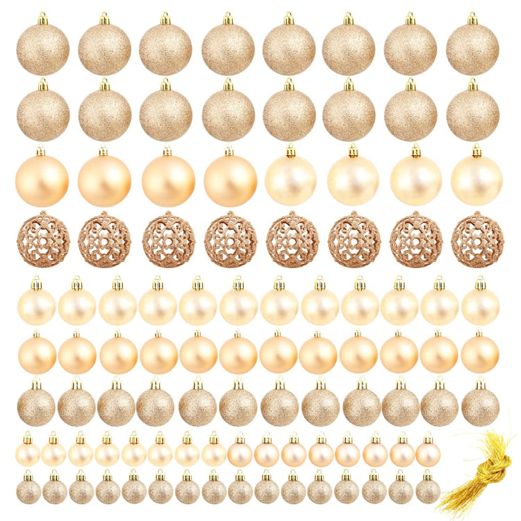 Vidaxl 100-teilige Weihnachtskugel Set 3 4 6 cm Roségoldfarbe