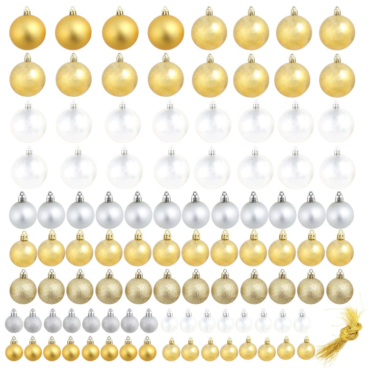 Vidaxl Weihnachtsbällchen 100 St silbergesteuerte Goldfarbe