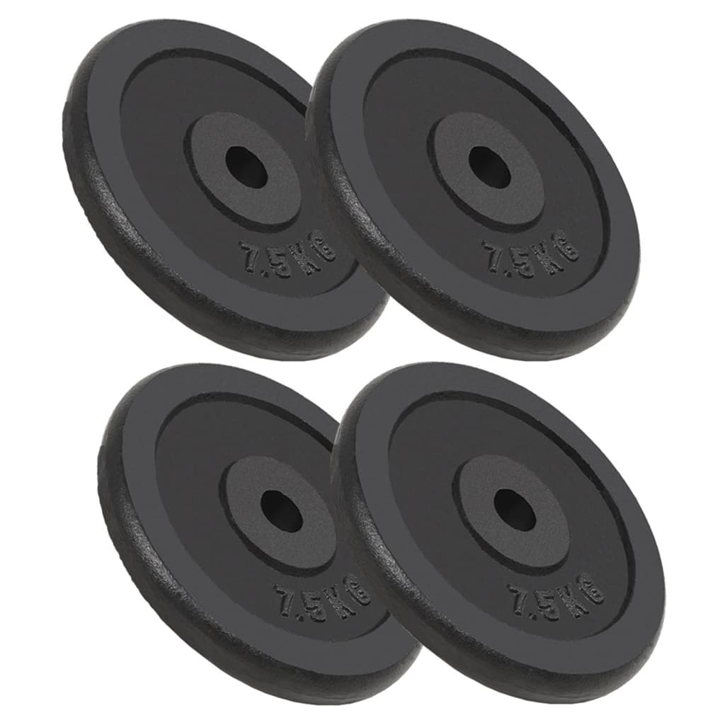 VIDAXL -Halfterscheiben 4 ST 4x7,5 kg Gusseisen