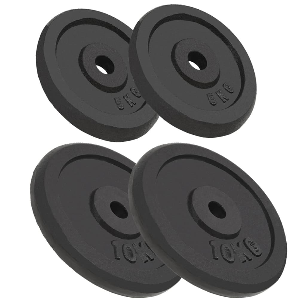VIDAXL -Halfterscheiben 4 PCs 2x10 kg und 2x5 kg Gusseisen