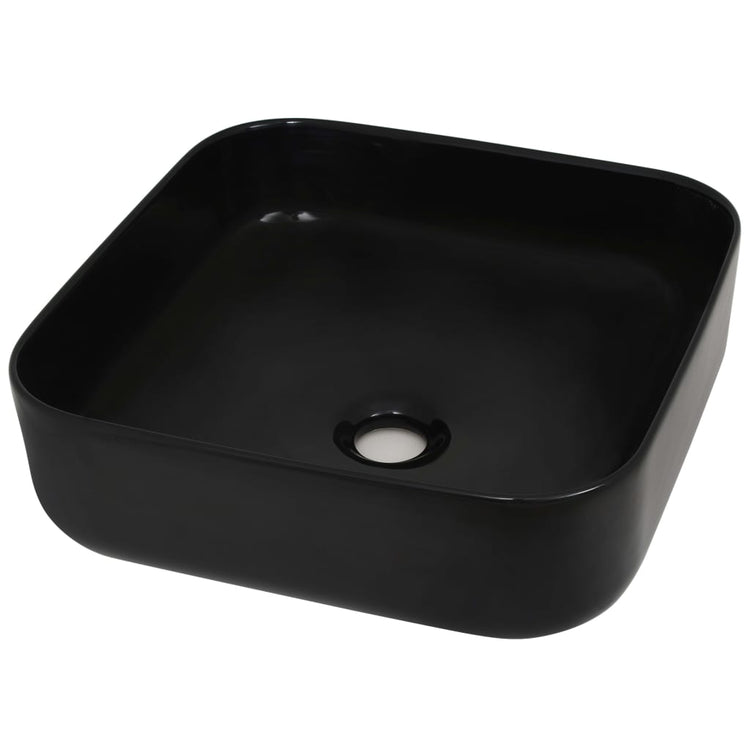 VIDAXL WASHBAIN Square 38x38x13,5 cm Keramikschwarz