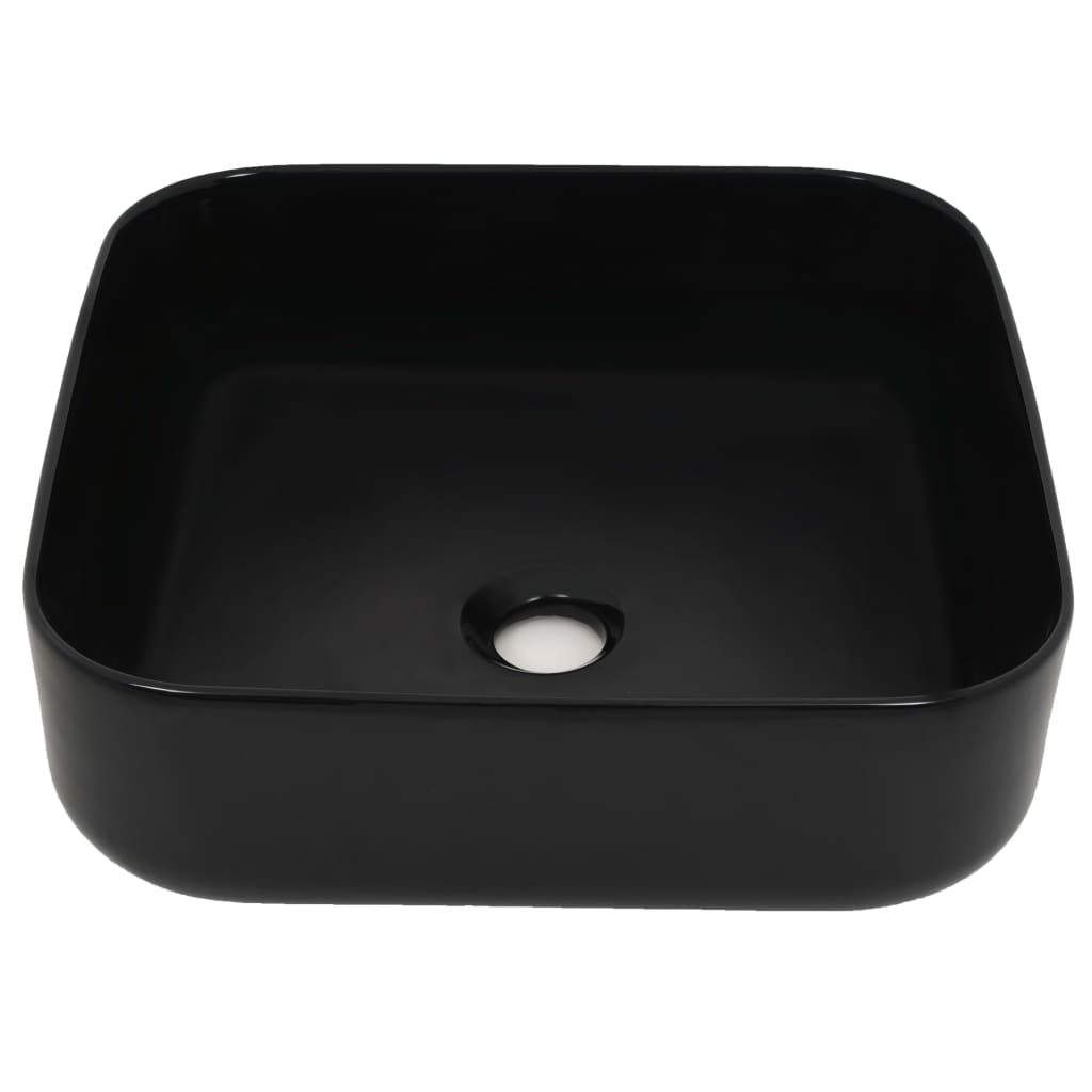 VIDAXL WASHBAIN Square 38x38x13,5 cm Keramikschwarz