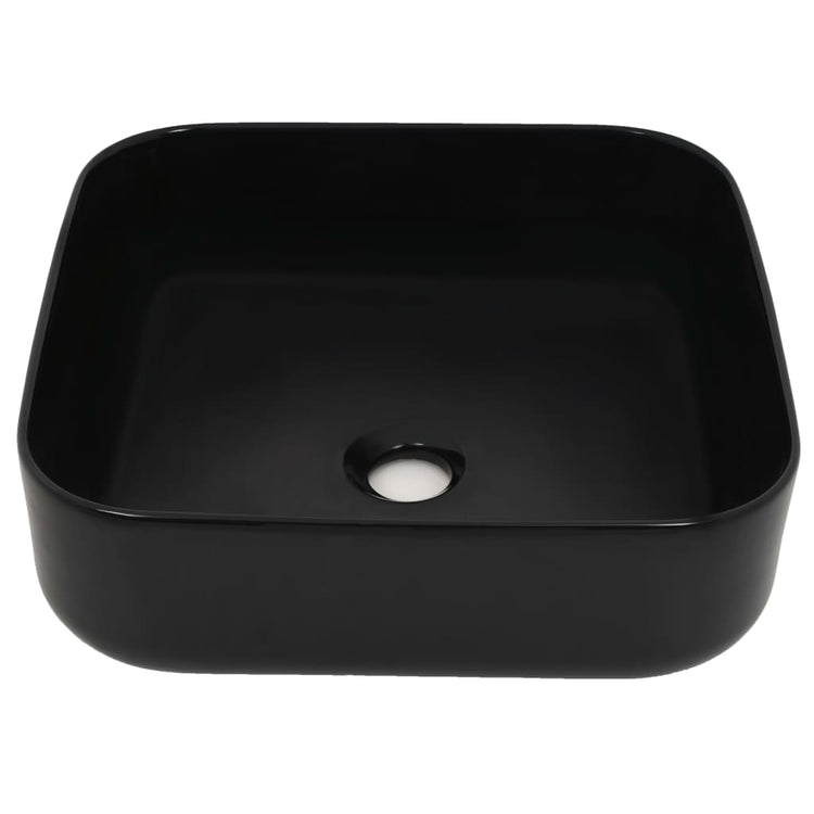VIDAXL WASHBAIN Square 38x38x13,5 cm Keramikschwarz