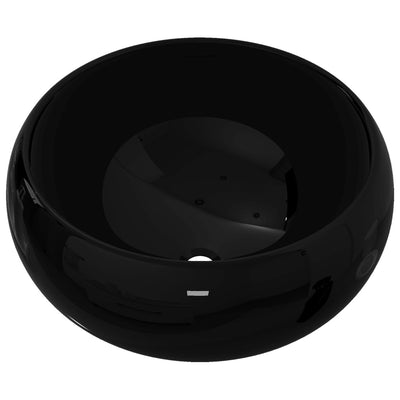 Vidaxl Washbeasin rund 40x15 cm Keramikschwarz