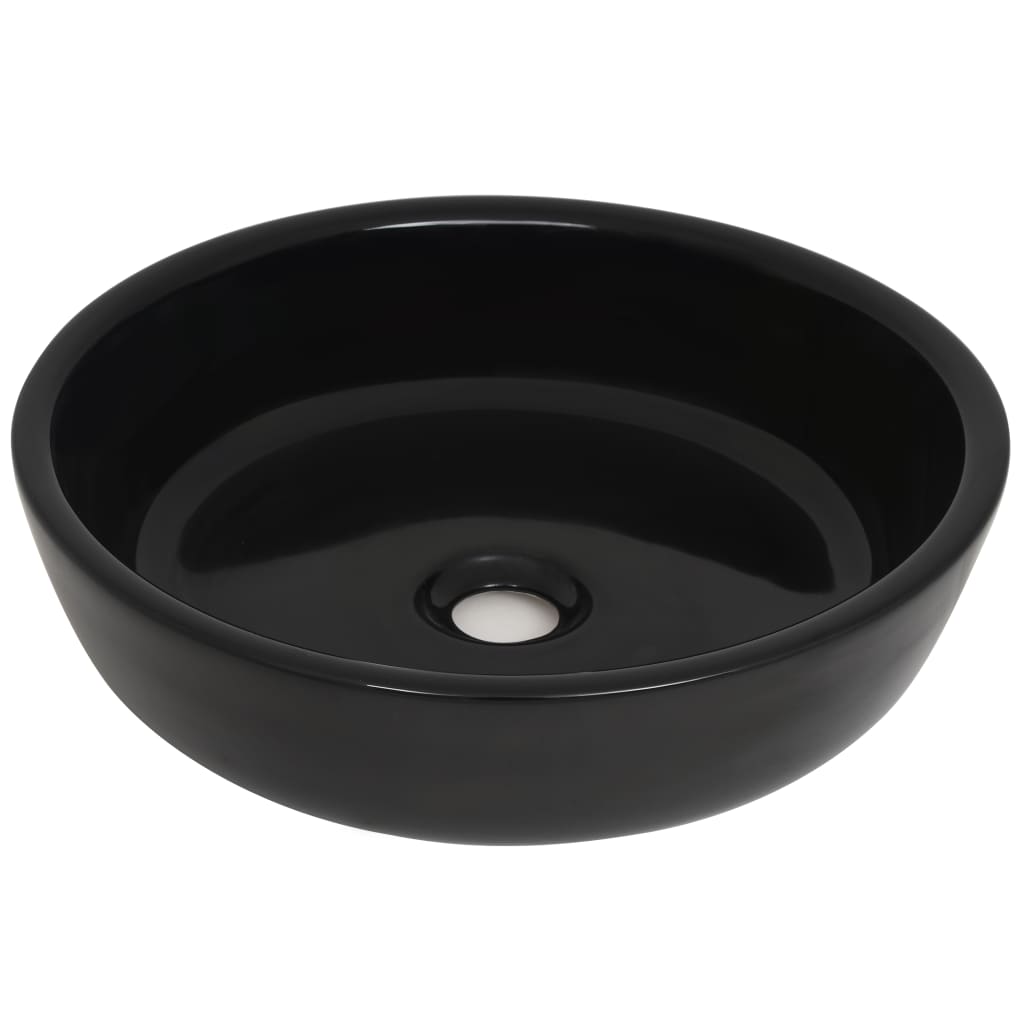 Vidaxx Waschbecken rund 42x12 cm Keramik schwarz
