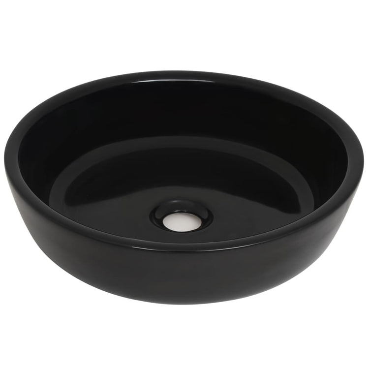 Vidaxx Waschbecken rund 42x12 cm Keramik schwarz